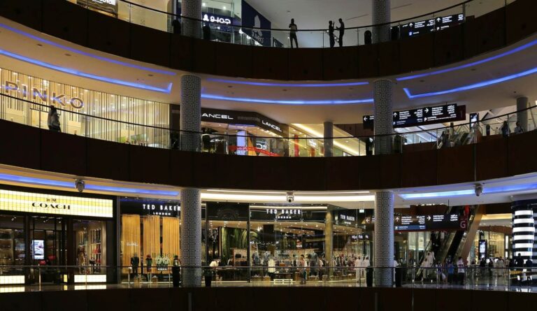 Shopping centre in the evening